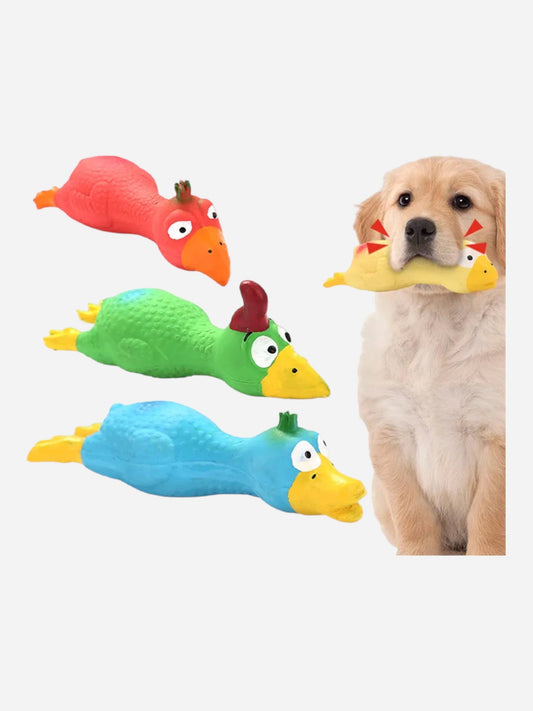 Latex Chicken-Shaped Squeak Toy for Pets - canineheavencanineheaven